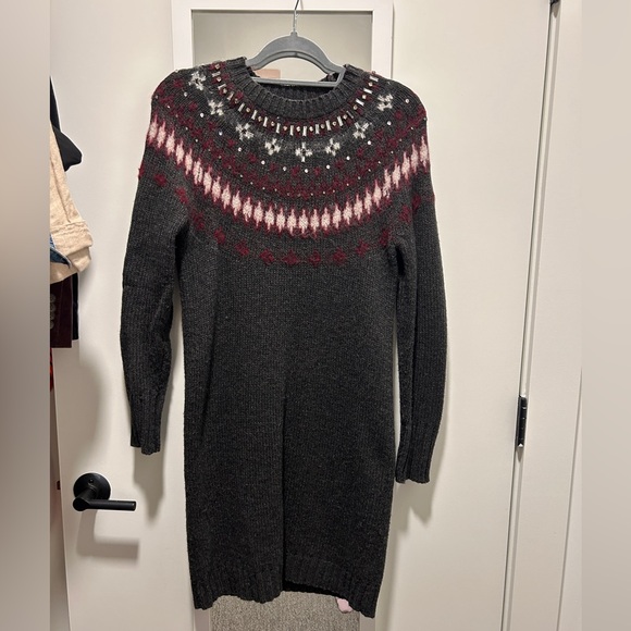Gray J. Crew Fair Isle Sweater Dress | Size XS - Picture 1 of 3